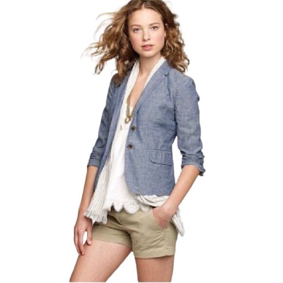 JCREW Keating Boy Blazer Chambray Size 2 - Picture 2 of 11